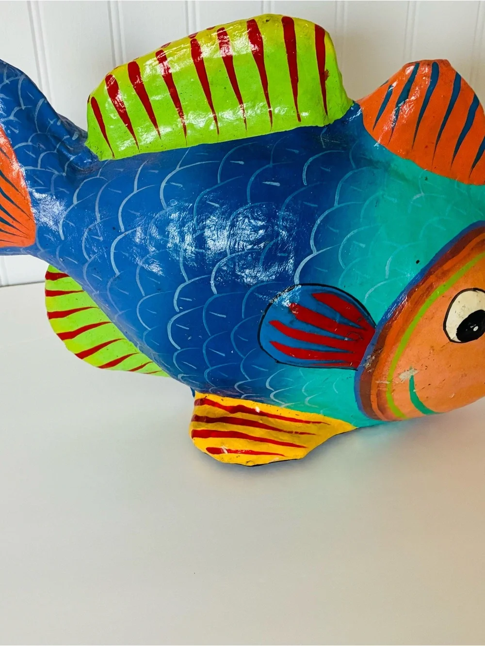 Colorful Hand-Painted papier mache Fish